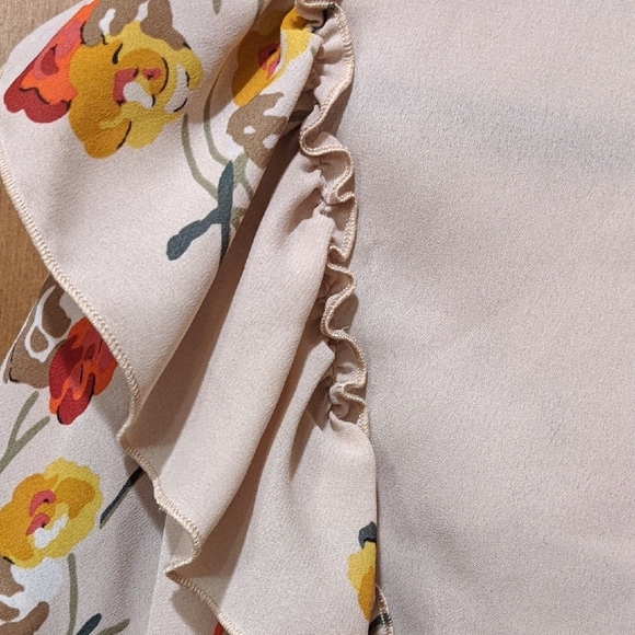 Zara Pink Flutter Sleeve Blouse with Ruffled Asymmetrical Design med - Picture 8 of 10